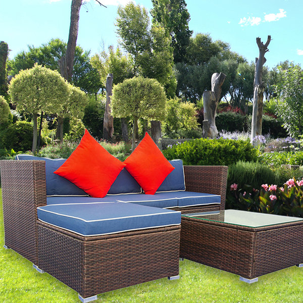 Latitude Run® Nebo Rattan Outdoor Patio PE Wicker Furniture Set, 6